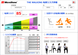体幹2点歩行動揺計 THE WALKING 転倒リスク評価版ソフトウェア MVP-WS2-S-FR